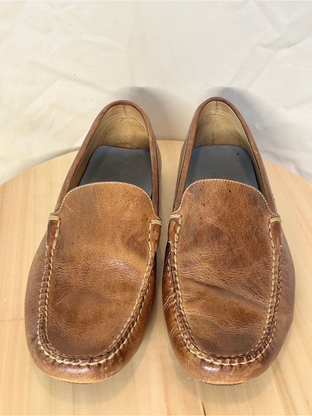 Peter Millar Men’s Brown Leather Slip-On Loafer Round Toe US 9 - Picture 3 of 8